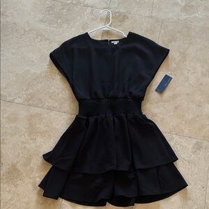Habitual Black Ruffled Tiered Mini Dress